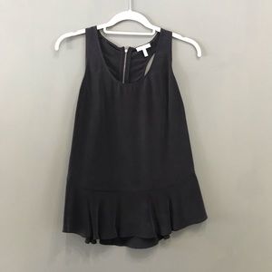 Joie Cosma Zip Ruffle Silk Top Small